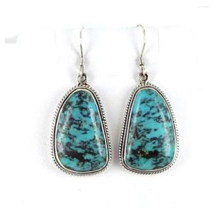 Sırtlar Küpe Charming Tibet Gümüş Moda Vintage 925 Chalcedony Coral Turquoises Küpe Kadın Şans Takıları Ücretsiz