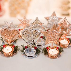 Рождественские украшения мини -подсвечники настенная свеча держатель орнамент золотое серебро для домашнего свадебного стола подарок