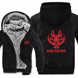 Herren Hoodies Anime God Eater Jacke Winter Männer Casual Dicke Fleece Sweatshirts Pullover Mann Cartoon Mantel