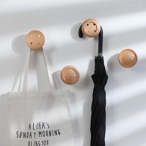 Hooks 1pc Creative Solid Wood Button Hook Wallmontered Decorative Coat Key Chain Hat Hand Suf Storage Rack Badrum K￶k Tillbeh￶r