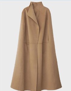 FW toteme mantel type wol gemengd met dubbel gezichtskameel lange wol doek herfst en winter nieuwe jas vrouwen