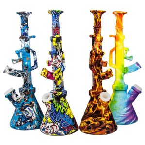 10.6inch Water transfer Silicone Hookahs Pipe Downstem Smoking Tobacco Cigarette Tools Accessories Water Bong Oil Rig Tips