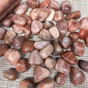Decorative Figurines 100g Natural Crystals Gemstone Healing Stone Orange Moonstone Tumbled For Decoration