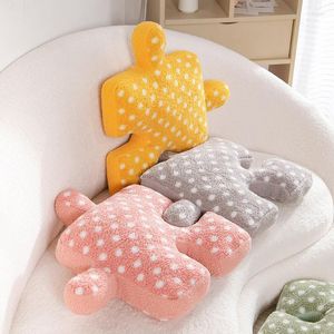 Kissen Schwarz Weiß Jigsaw Sitz Stuhl Weiche Rückenlehne Home Decor Unregelmäßiger Überwurf Bequemer Teddy Samt S