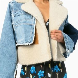 Kadın ceketler gündelik tam kollu yün astar geniş bel yaka kadın ince fit denim patchwork yün kaplama sonbahar pamuklu giysiler kadın 220930