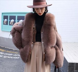 Kvinnors p￤ls kvinnors faux maylofuer 2022 Real Coat v￤st vinterjacka kvinnor naturliga ￤kta l￤der ytterkl￤der avtagbar streetwear