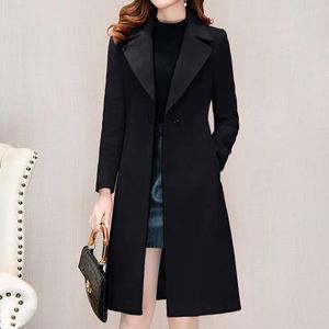 Women's Wool Women's & Blends 2022 Women Outerwear Autumn Winter Clothing Fashion Warm Woolen Slim Female Elegant Double Breasted Coat