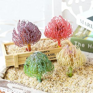 Decorative Flowers Large Flocking Artificial Succulents Plants Flower Head Home Garden Living Room Balcony Party Decoration Fake Bonsai