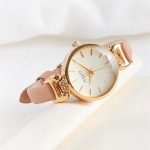 Wristwatches Simple Lady Women's Watch Japan Mov Retro Hours Fine Fashion Dress Bracelet Leather Girl Birthday Gift Julius Box 925