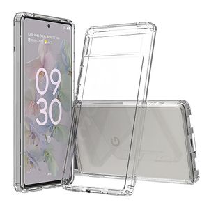 Crystal Transparent Hard Back Clear Cases Hybrid Armor Acrylic Panel TPU st￶tf￥ngare f￶r Google Pixel 4A 5A 6A 5 6 7 Pro Samsung Xcover 5 Pro 2 A03 Core A13 A23 A33 A53 A73