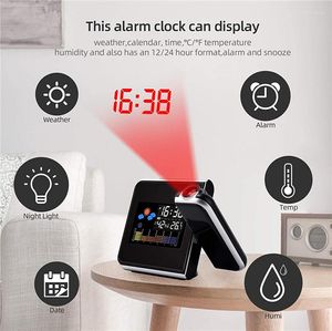 Wall Clocks LED Digital Desktop Watch Table Electronic Alarm Clock USB Wake Up Radio Time Projector Snooze Function Gift Home