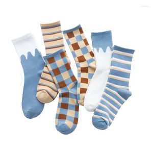 Sports Socks S0067 roliga söta modeår Julkåpresent Randig geometrisk bomullskvinnor