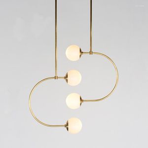 Pendellampor Post Modern Chandelier Lighting LED Designer Droplight Nordic Luster Globle Hanglamp vardagsrum sovrum kök ljus fixtur