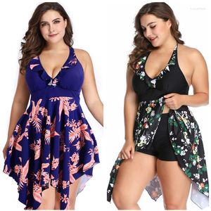 Damenbadebekleidung Plus Size Frauen Badeanzug Sexy Tankini Kleid Push Up Badeanzug Zwei Stücke Badeanzüge Badende Mai Weiblich Strand