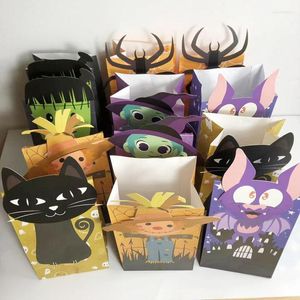 Gift Wrap 6pcs Halloween Decorations Kraft Paper Candy Bag Packaging Party Package Decoration Supplies