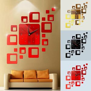 Duvar Saatleri Modern DIY 3D Büyük Saat Aynası Yüzey Sticker Sanat Tasarım Ev Dekor Oturma Odası Horloge