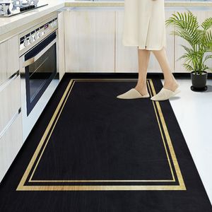 Carpet Antislip Kitchen Carpet preto marmore marinho marmore marinho de mármore impresso Tapetes de piso de entrada para o banheiro da sala de estar Mate de banheiro 220930