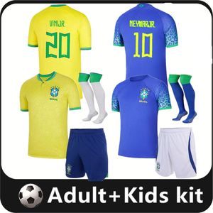 Camisa Brasil 2022 2023 Neymar Soccer Jerseys 22 23 Brazilian Kids Kit Richarlison Vini Jr。アントニー・ラフィーニャL.パケタG.ジェススカセミロワールドカップフットボールシャツ