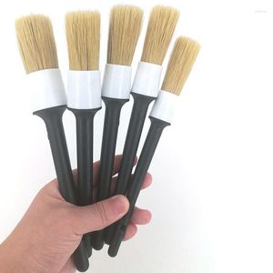 Car Sponge 5pcs Boar Hair Bristles Brush Cleaning Detailing Set Dashboard Air Outlet Clean Tools Auto Wash Accessories