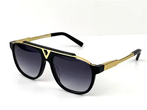 Herren Vintage Sonnenbrille 0937 quadratische Platte Metall Kombinationsbrett starke Eurogröße UV400 Linse 2024
