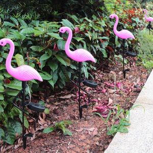 Waterproof Solar Stake Lamp LED Flamingo Lawn Lantern Light Outdoor Garden Yard Powered Landscape Decorative