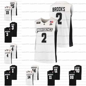 GLA A3740 NCAA Black Providence Friars 2021-22 College Basketball Relate Jersey Custom 15 Justin Minaya 2 Marshon Brooks 11 A.J. Reeves 4 Jared Bynum