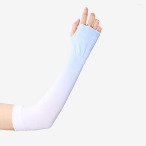 Joelheiras de joelheiras 1Pair Men Womensports Arm Sleeves Summer Roding Ice UV Protection Sun Protectable Capa respirável Sports Travel Thumb