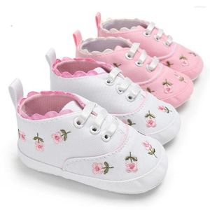 First Walkers 0-18M Babyschuhe Mädchen Stickerei Blume Weiche Sohle Krippe Kleinkind Sommer Prinzessin Kind Kausal