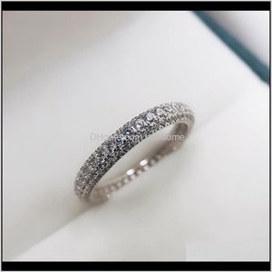 Drop Delivery Eternity Promise Ring Sier Micro Pave A Zircon CZ Engagement Wedding Band Rings for Women Jewelry lynh265b