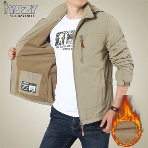 남성 재킷 겨울 스탠드 칼리 양털 따뜻한 캐주얼 지퍼 야외 전술 가을 군사 품질 면화 코트 220930