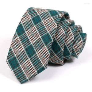 BOW Ties Brand Men's Green 6cm Tie Classic Plaid for Men Business Cust Work Heals Высококачественная модная формальная галстука