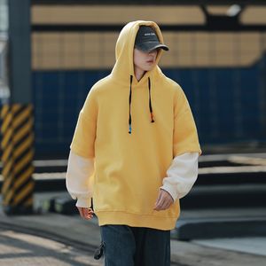 Hip Hop Hoodies Männer Mode Kleidung Patchwork Herbst Winter Lose Fit Streetwear Sweatshirts Casual