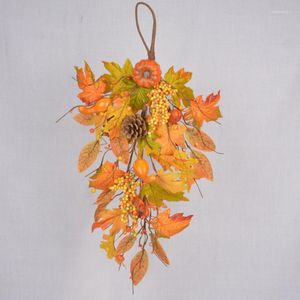 Decorative Flowers Thanksgiving Pendant Simulation Pumpkin Pine Cone Ornaments Harvest Day