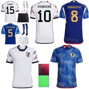 Homens jovens japoneses camisas de futebol japão seleção nacional taniguchi sasaki yamane nishimura machino hashimoto hatanaka okazaki 2022 kits de camisa de futebol da copa do mundo