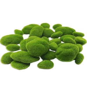 Garden Decorations 30PCS 3 Sizes Decoration Faux Green Moss Fake Rocks For DIY Floral Arrangements and Crafting Home Decor 220930