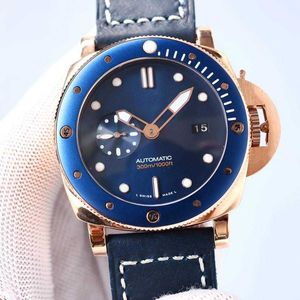 Luxusuhr Pam 1070 Herren-Automatikuhr, 47 mm Zifferblatt, blaue Farbe, mechanisches Uhrwerk, Tech-Uhr, 30 m wasserdicht, superleuchtend01456