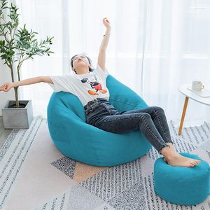 Chair Covers Levkme Lounger Seat Bean Bag Puff Asiento Lazy BeanBag Sofas Cover Without Filler Couch Tatami Chairs XF1029