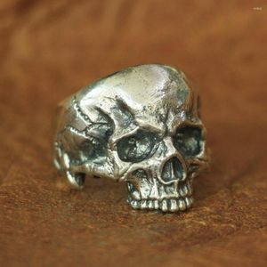 Cluster Rings LINSION 925 Sterling Silver Skull Ring Mens Biker Rock Punk TA135 US Size 7-14