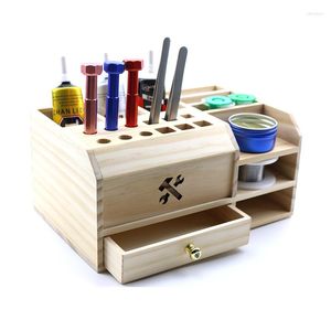 Set di utensili per manuali professionali Desktop Box Cazzola per cistdriver Porta di viti Organizzatore in legno multifunzionale per strumenti di riparazione del telefono