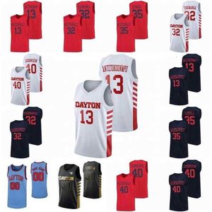 Gla Thr Dayton Flyers Basketball Jersey Kostas Antetokounmpo 1 Obi Toppin 3 Trey Landers 2 Ibi Watson 40 Johnson 0 Rodney Chatman NCAA Custom Jersey