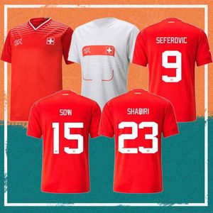 2022 Switzerland Soccer Jersey 22/23 Away Xhaka Akanji Zakaria Rodriguez Elvedi Maillots de football Shirt Man national man team uniforms