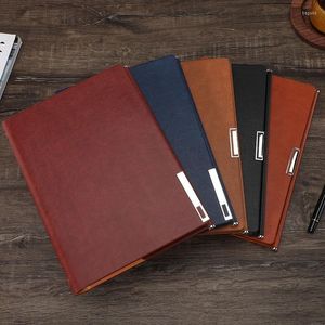 Sheets Business Refillable Metal Ring Loose-Leaf Notebook Journal Ruled Lined Thick Paper W/ Pocket Pen Holder Card Slots