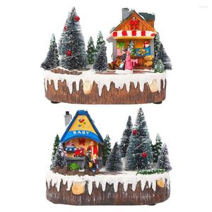 Christmas Decorations Music House Village Kid Gift Holiday Table Decor Home Ornament