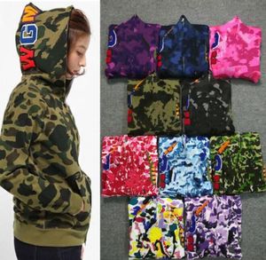 mens femmes Designer camouflage hoodies mode full Zip Up impression Sweat à capuche éponge paris singes cardigan hiver classique manteau en peluche pull Sweatshirts