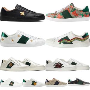 Casual Shoes Fashion Sneakers Mens Trainers Printed Leather Sneaker Designer With Stars Snaker Loafer Pearls Spikes Studded Embroidered Ace Men Women Bee