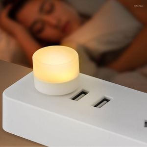 Luzes noturnas mini luz LED USB Computador móvel Power redonda Lâmpada pequena Proteção para os olhos para leitura Quarto de trabalho Slepping Slepping