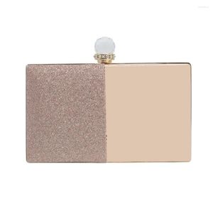 Evening Bags 2022 Design Combine Material Bag Lady Woman Girl PU Leather Flash Diamonds Party Clutch