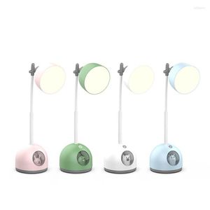 Table Lamps Cartoon LED Desk Lamp Eye-caring Dimmable Office With USB Charging Port Touch Control 3 Color Modes