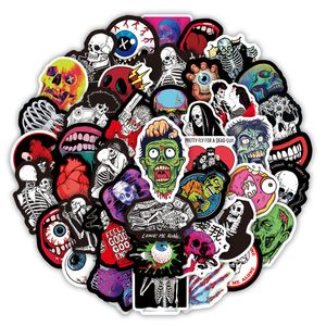 100 Stück Totenkopf-Aufkleber, Punk, Laptop, Wasserflasche, verrücktes Vinyl, Horror-Skelett-Aufkleber, Erwachsene, Teenager, Skateboard, Computer, Gitarre, Motorrad, Fahrrad