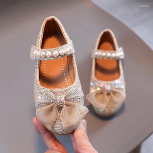 Flache Schuhe Herbst Mädchen Kinder Prinzessin für Hochzeit und Party Weiche Unterseite Einzelleder Rosa Silber 3-15T